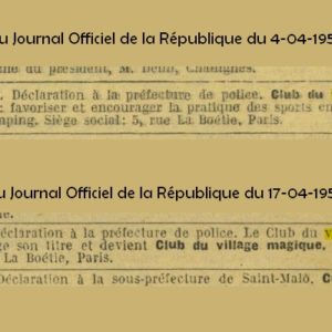 Déclarations au journal officiel du club du Club du Village Magique
